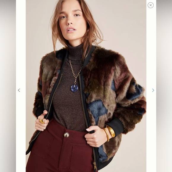 Marrakech Faux Fur Bomber Jacket, size Small - Picture 3 of 10